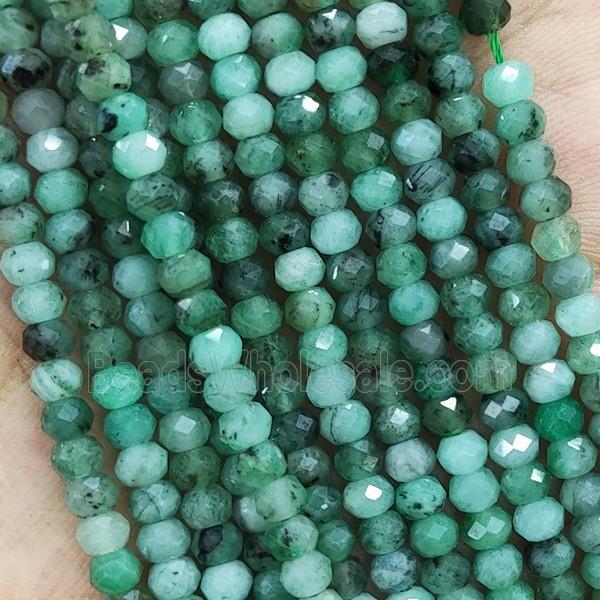 Natural Emerald Beads AA-Grade Green Faceted Rondelle