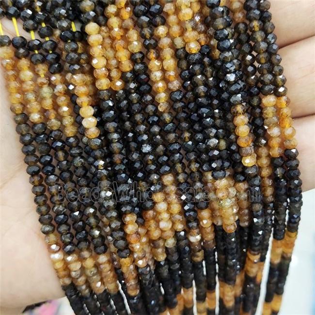 Natural Tourmaline Beads Mix Color Faceted Rondelle