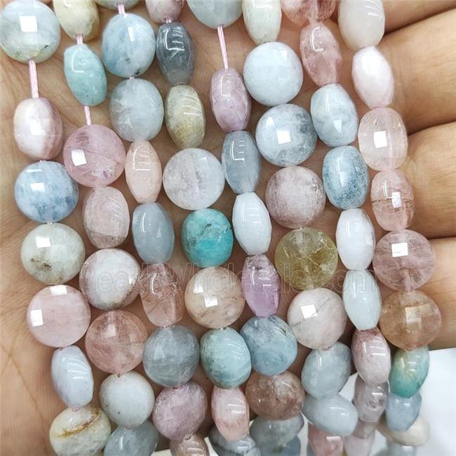 Morganite Beads Multicolor Faceted Circle