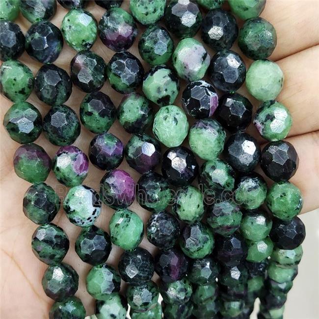 Natural Ruby Zoisite Beads Faceted Round