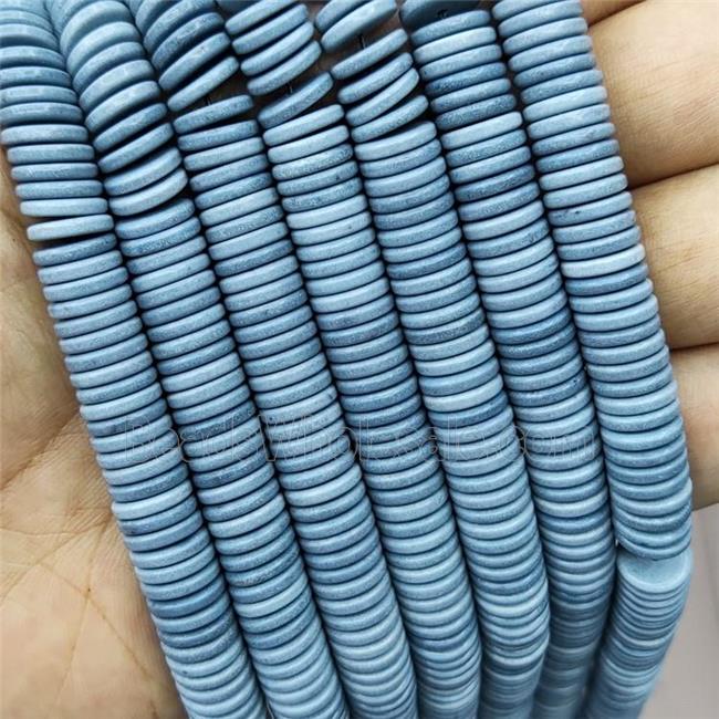 Oxidative Agate Heishi Spacer Beads Blue