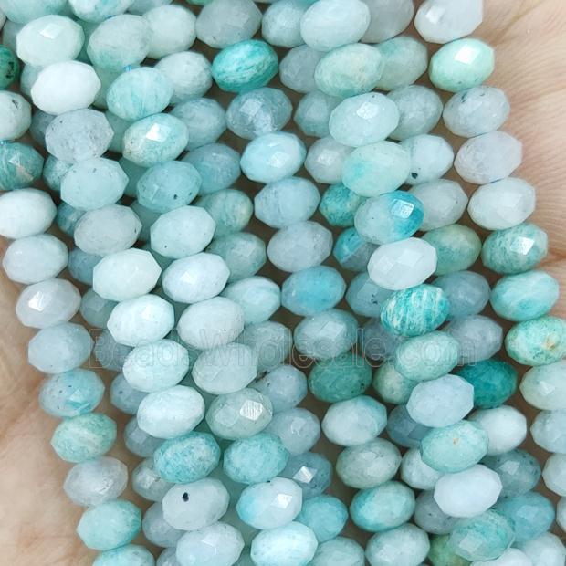 Natural Amazonite Beads Green Faceted Rondelle