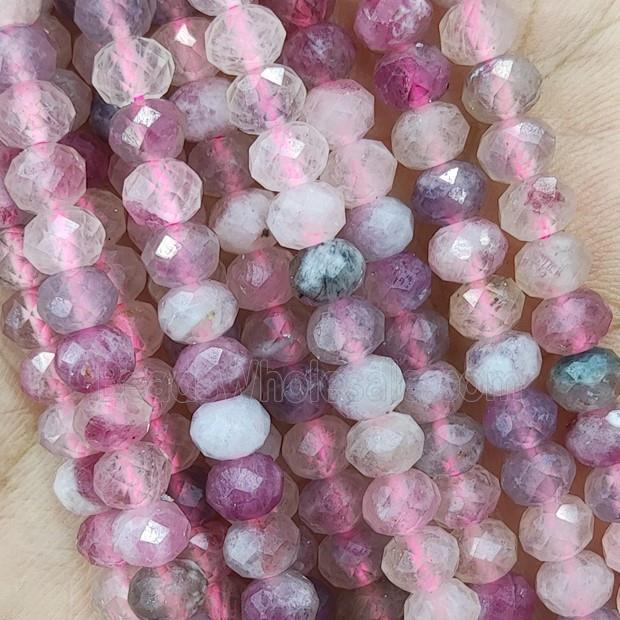 Natural Pink Tourmaline Beads Faceted Rondelle