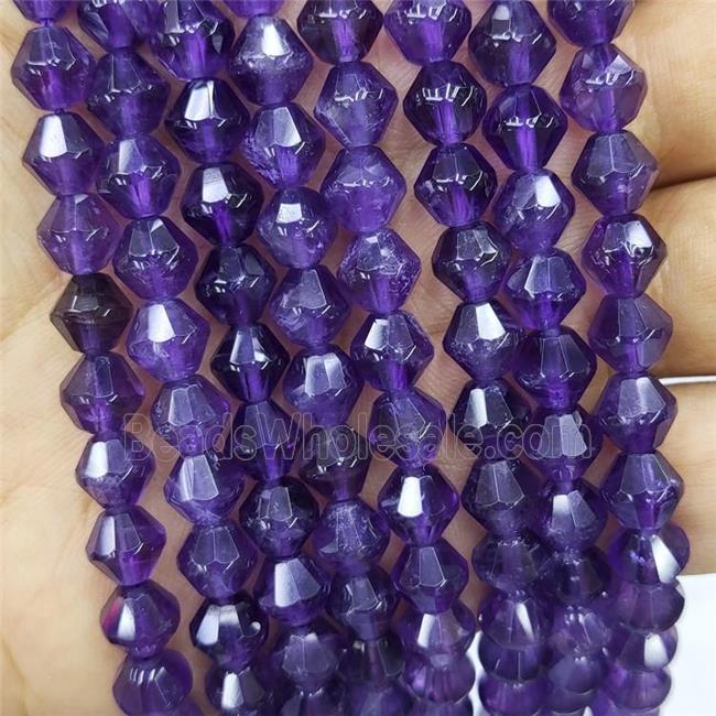 Natural Amethyst Beads Purple Bicone