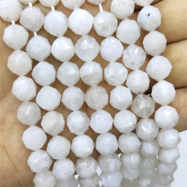 Natural White Moonstone Beads Cut Round
