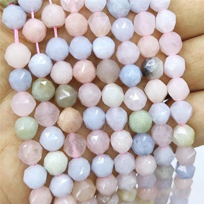 Natural Morganite Beads Multicolor Cut Round