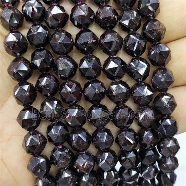 Natural Garnet Beads Darkred Cut Round