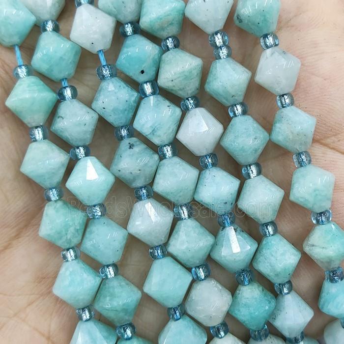 Green Amazonite Beads Bicone