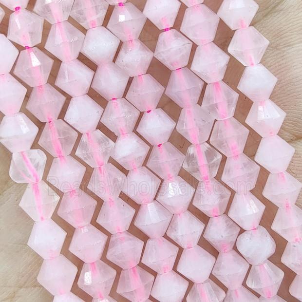 Natural Rose Quartz Beads Bicone Pink