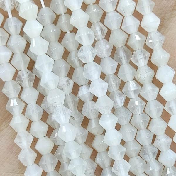Natural White Moonstone Beads Bicone