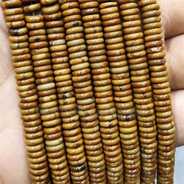 Wooden Lace Jasper Heishi Beads