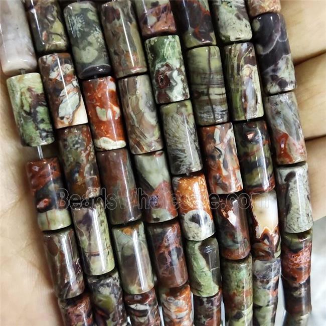 Natural Ocean Jasper Beads Tube Multicolor