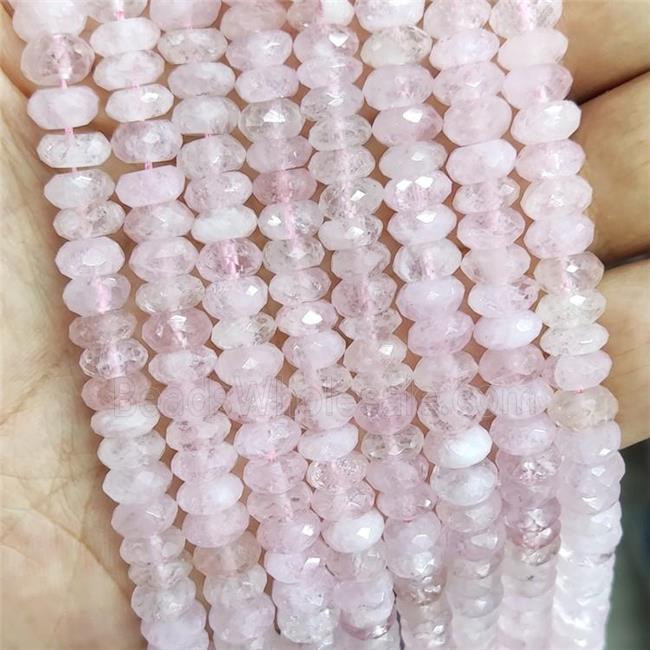 Natural Pink Morganite Beads Faceted Rondelle