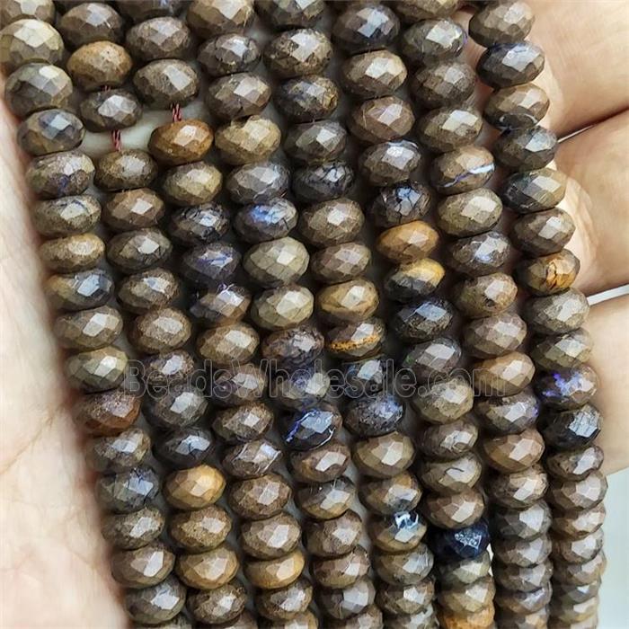 Natural Brown Opal Beads Faceted Rondelle