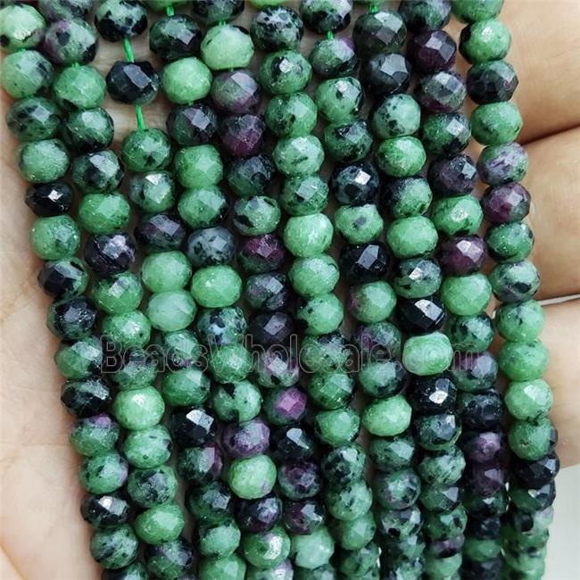 Natural Ruby Zoisite Beads Faceted Rondelle