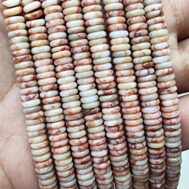 Natural Silk Jasper Heishi Beads Red