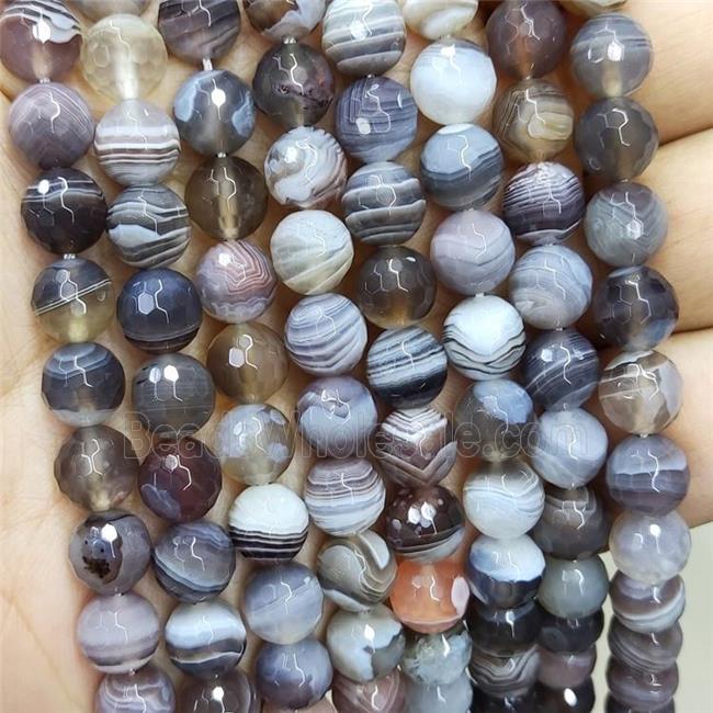 Natural Botswana Agate Beads Faceted Round