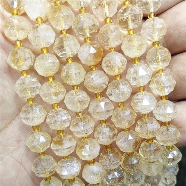 Natural Citrine Beads Yellow Cut Rondelle