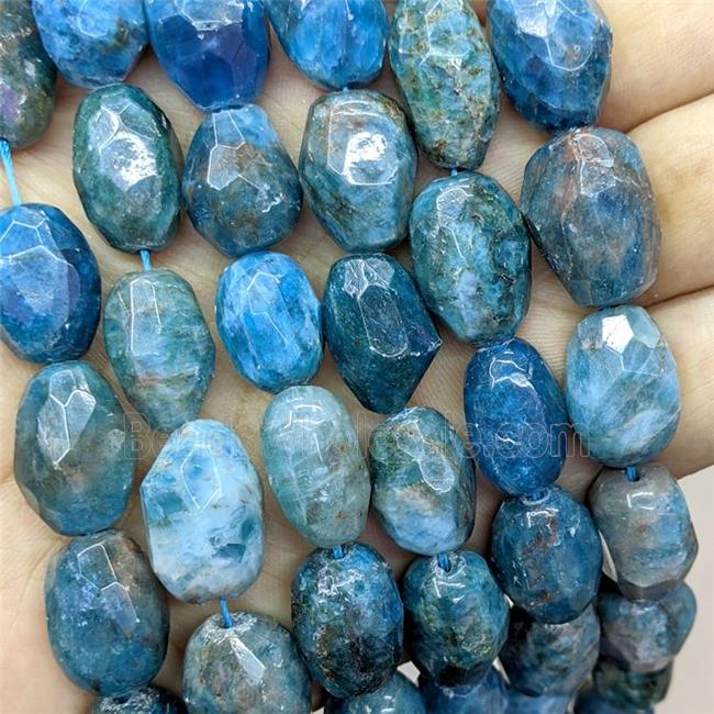 Natural Blue Apatite Nugget Beads Freeform Faceted