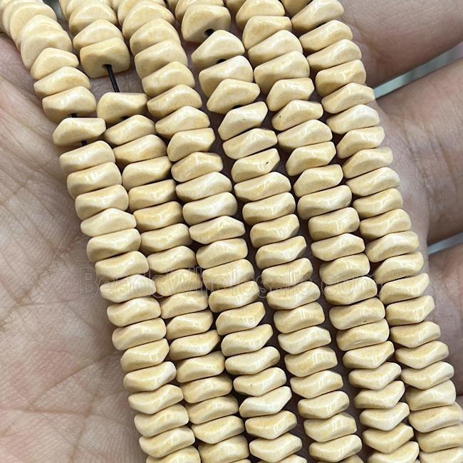 Yellow Oxidative Agate Heishi Spacer Beads Faceted