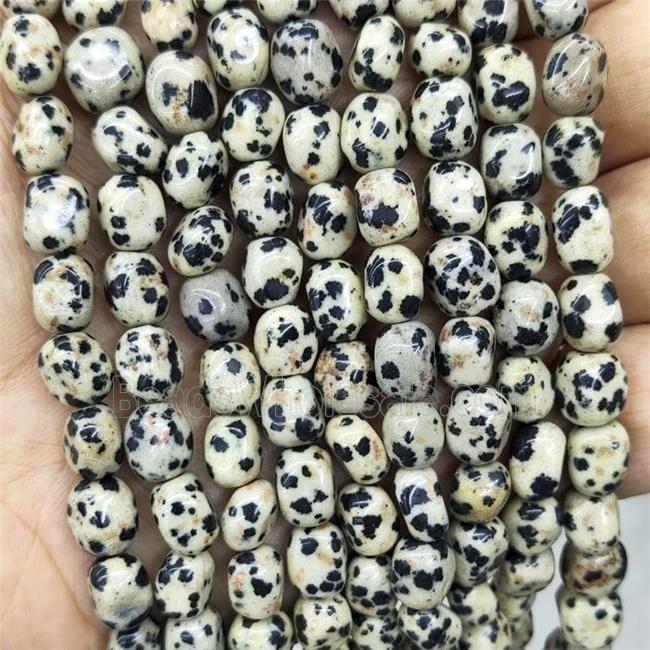 Natural Black Dalmatian Jasper Chips Beads Spot Freeform Polished