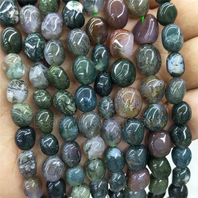 Natural Indian Agate Chips Beads Freeform Green