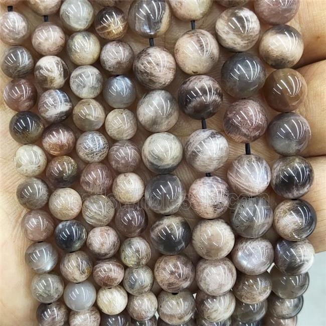 Natural Black Sunstone Beads Smooth Round B-Grade