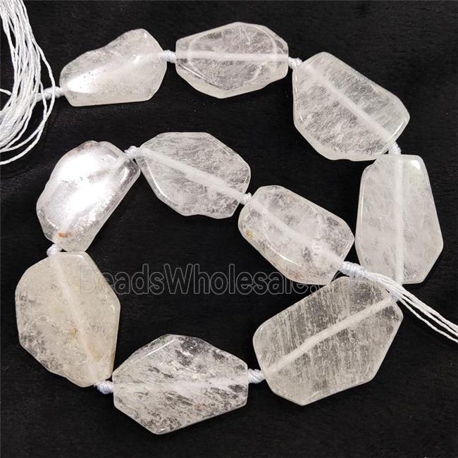 Natural Clear Quartz Slice Beads Freeform