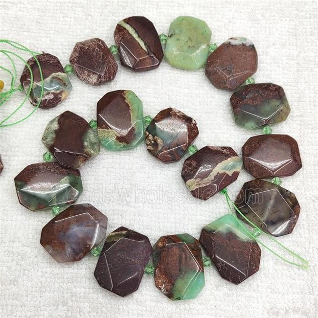 Natural Australian Chrysoprase Beads Faceted Rectangle B-Grade