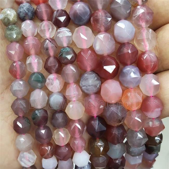 Alashan Agate Beads Candy Pink Cut Round