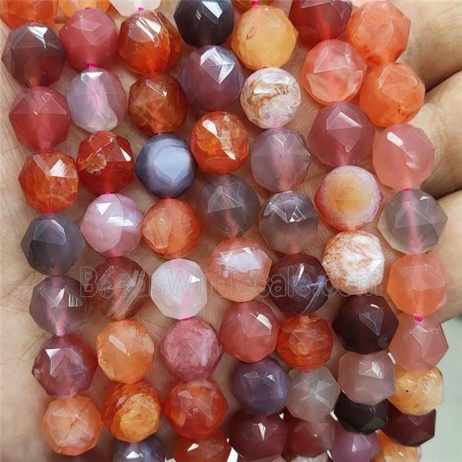 Natural Red Carnelian Agate Beads Cut Round