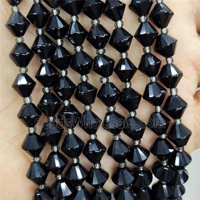 Black Onyx Agate Bicone Beads