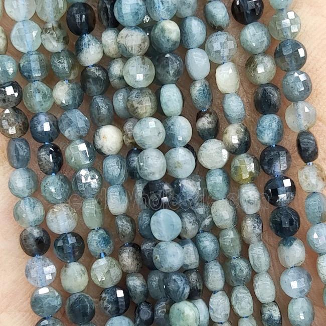 Natural Blue Tourmaline Beads Faceted Coin B-Grade