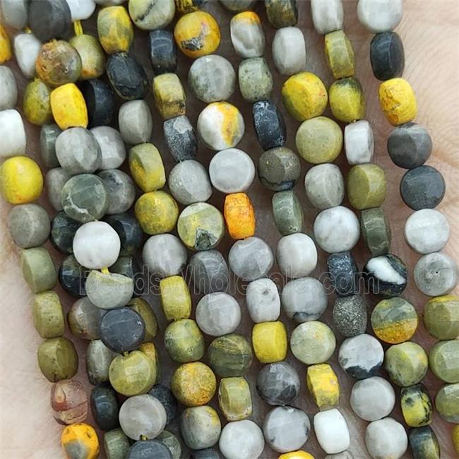 Natural Bumblebee Jasper Beads Faceted Circle