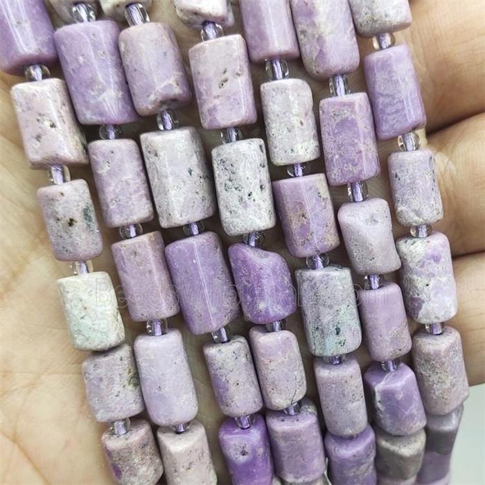 Natural Purple Lepidolite Beads Tube