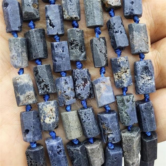 Natural Sapphire Beads Darkblue Tube