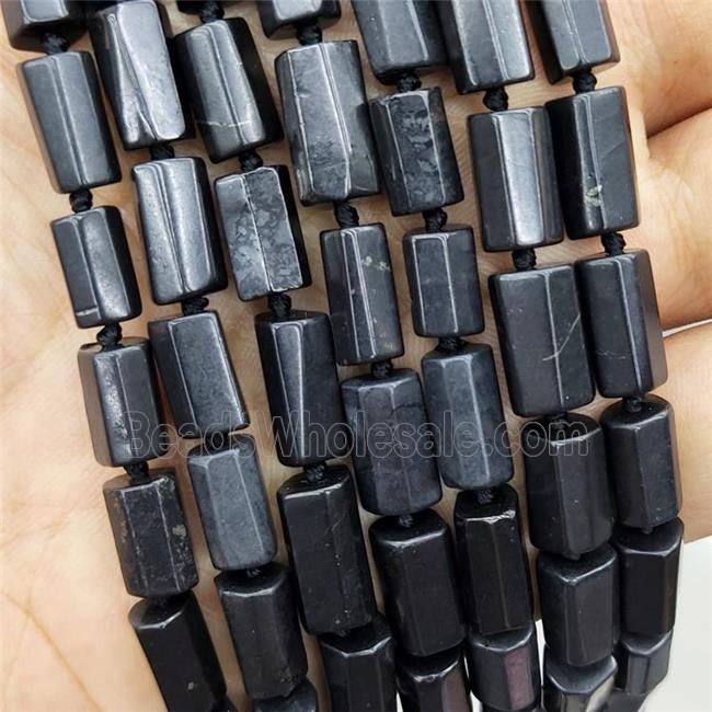Natural Black Shungite Beads Tube