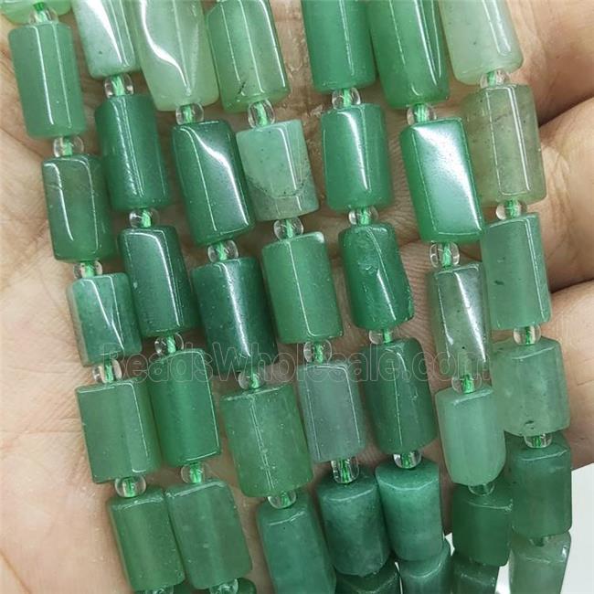 Natural Green Aventurine Column Beads