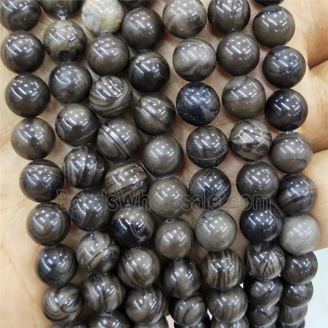 Coffee Wood Lace Jasper Beads Grain Smooth Round
