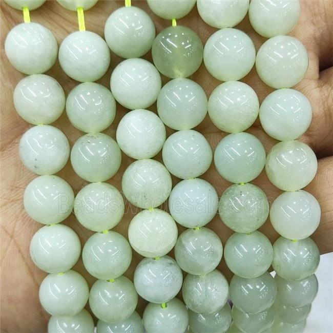New Mountain Jade Beads Green Smooth Round