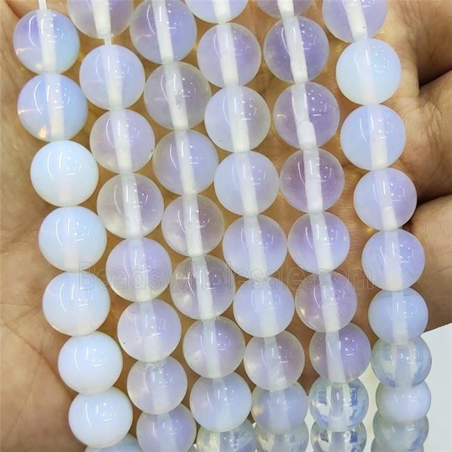 White Opalite Beads Smooth Round