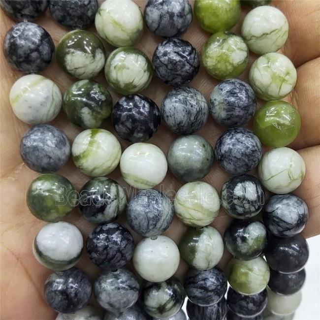 Green Vine Jasper Beads Smooth Round