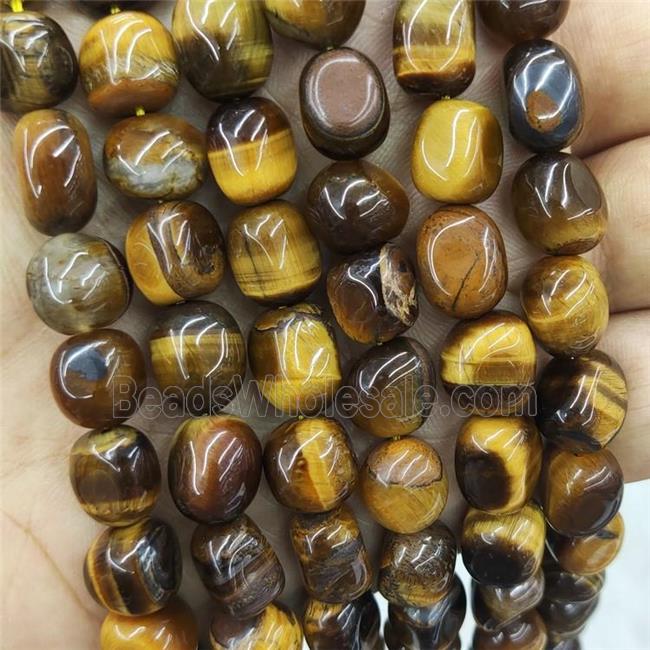 Natural Tiger Eye Stone Chips Beads Freeform