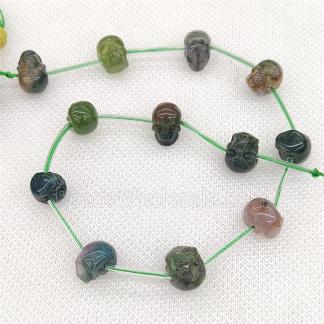 Natural Indian Agate Skull Beads Carved