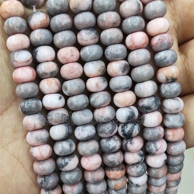 Pink Zebra Jasper Beads Smooth Rondelle