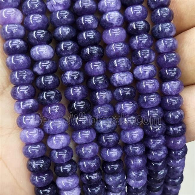 Jade Beads Puruple Dye Smooth Rondelle
