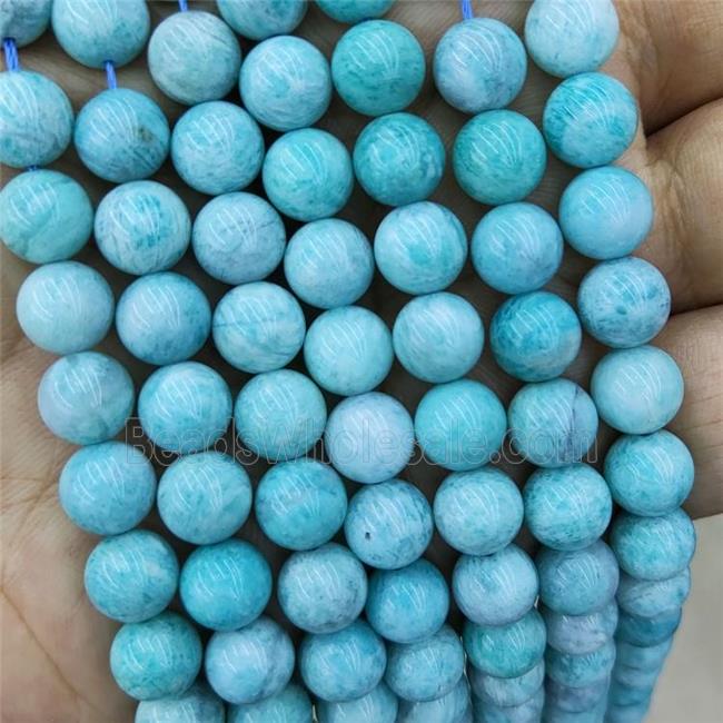 Natural Green Amazonite Beads Smooth Round