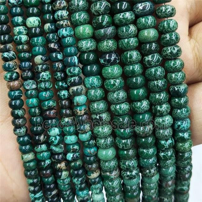 Green Imperial Jasper Beads Smooth Rondelle