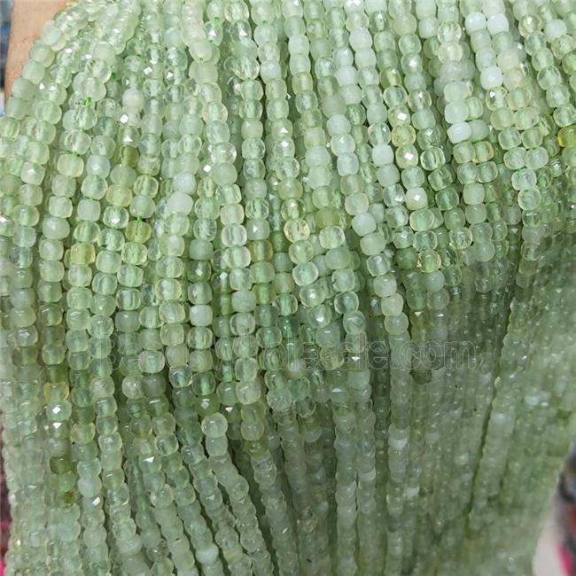 New Mountain Jade Beads Green Faceted Cube