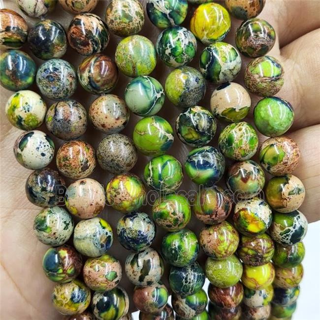 Imperial Jasper Beads Olive Dye Smooth Round
